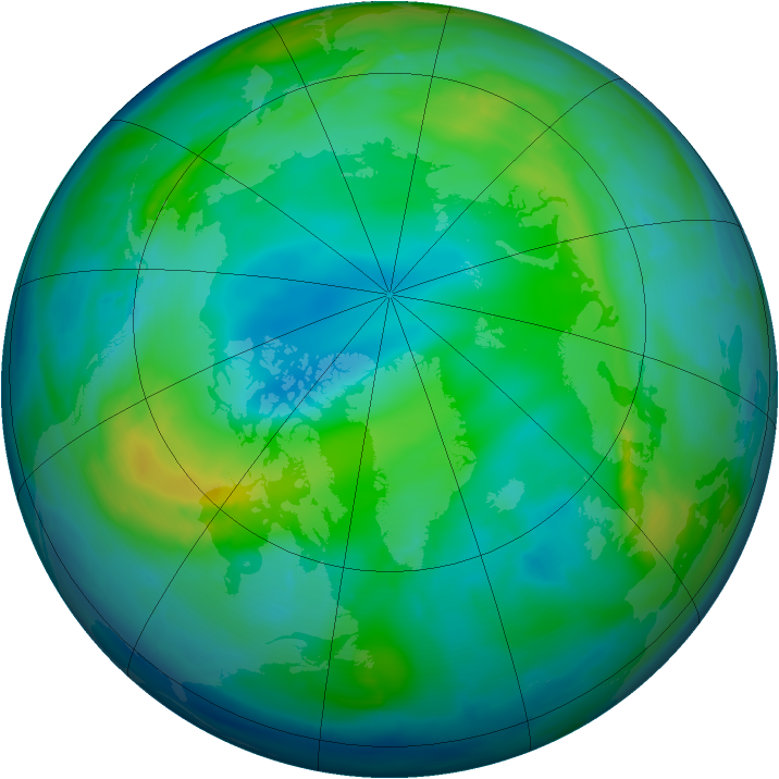 Arctic ozone map for 21 November 2013